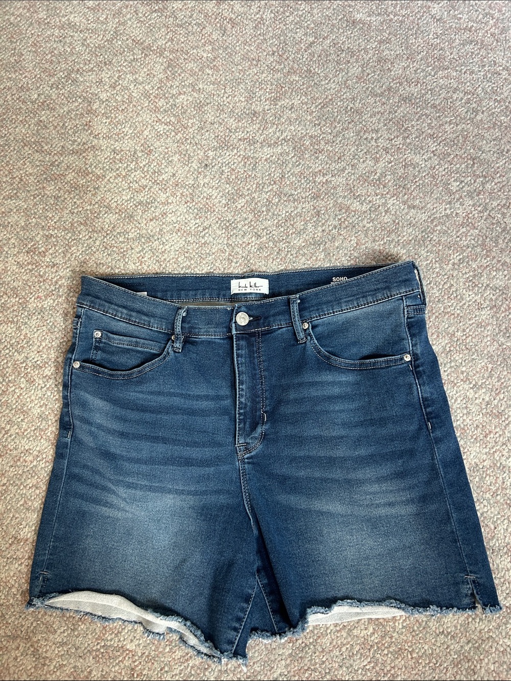 Nicole Miller Dark Blue Denim Jean Shorts- high rise Size 12